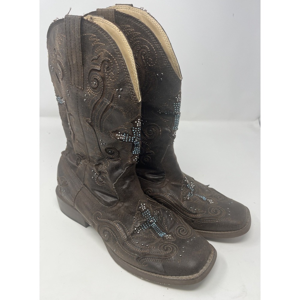 Roper Women's Western Boots 09-021-1901-0937 Faith Cross Crystal Size 10